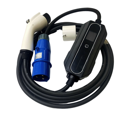 GB / T20234 Bộ sạc di động EV tiêu chuẩn 1 pha với phích cắm sạc CEE 3Pin màu xanh lam