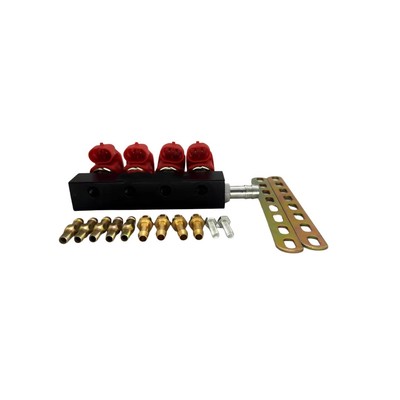 2 Ohm 4 Xi lanh Red Coil LPG CNG Rail Injector chống ăn mòn cho bộ khí sinh học