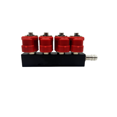 2 Ohm 4 Xi lanh Red Coil LPG CNG Rail Injector chống ăn mòn cho bộ khí sinh học