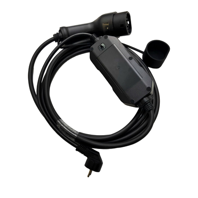 Bộ sạc di động EV mạ bạc 1 pha AC 16A có thể điều chỉnh bằng phích cắm sạc Schuko