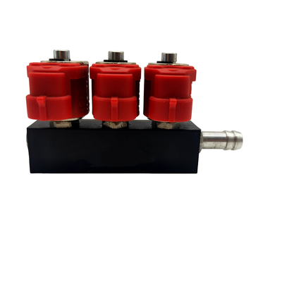 Màu đỏ 2 Ohm / 3 Ohm 3 Xi lanh LN-VTK03 cho đường ray đầu phun chung CNG / LPG