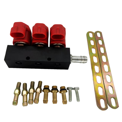Màu đỏ 2 Ohm / 3 Ohm 3 Xi lanh LN-VTK03 cho đường ray đầu phun chung CNG / LPG