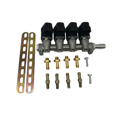 Đường ray kim phun màu đen LN-LIG1 4 xi lanh cho hệ thống phun tuần tự 2 Ohm / 3 Ohm