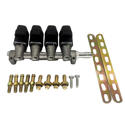 Đường ray kim phun màu đen LN-LIG1 4 xi lanh cho hệ thống phun tuần tự 2 Ohm / 3 Ohm