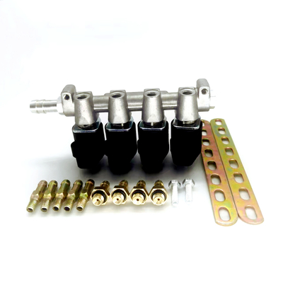 LN-LIG1 LPG CNG Injector Rail For 4 Cylinder 2 Ohm or 3 Ohm Black GPL GNV Rail Injectors