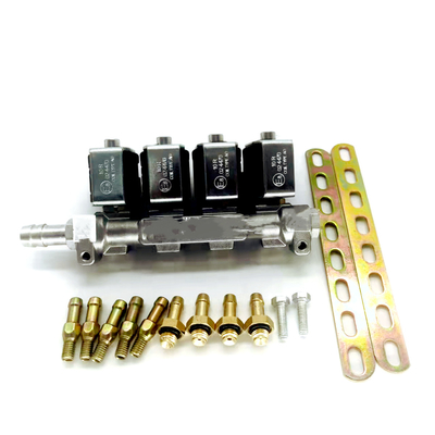 LN-LIG1 LPG CNG Injector Rail For 4 Cylinder 2 Ohm or 3 Ohm Black GPL GNV Rail Injectors
